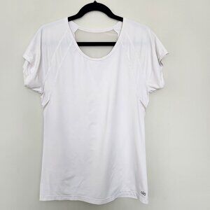 Alo Coolfit Performance White Crewneck Tshirt Gym Yoga Tshirt Women's XL Mesh  -